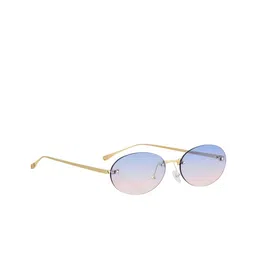 4Flaunt Unisex Crush Oval Rimless Sunglasses Gold Blue Pink 4F-989-C4-25
