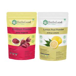 HerbsLand Set Of 2 Beetroot & Lemon Peel Powder Face Pack - 150 g Each-14