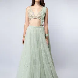 Payal Singhal Embroidered Thread Work Ready to Wear Lehenga & Blouse With Dupatta-image-72