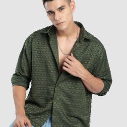 Beyoung Geometric Textured Long Sleeves Shirt-96