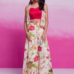 Fusionic Shoulder Straps Top & Palazzo With Shrug-44