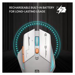 Portronics Vader Max Wireless Rechargeable Mouse, Bluetooth 5.3 & 2.4 GHz Dual Mode, 6-Button Control, Adjustable DPI Up to 2400, Ergonomic, Universal Compatibility for Laptop, Desktop, Gaming(Grey) image 4