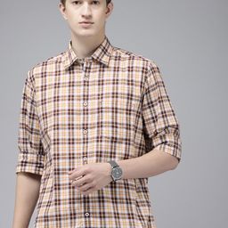 ColorPlus Pure Cotton Tailored Fit Checked Casual Shirt-image-84