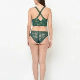 Da Intimo Green Lace Bralette With Bikini Panty-15