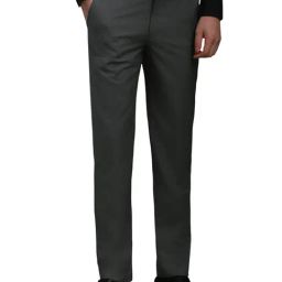 Louis Philippe Grey Slim Fit Textured Trousers-image-41