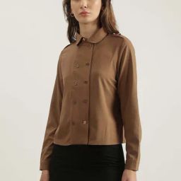 Iconic Brown Cotton Plain Shirt-image-8