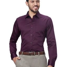 Raymond Violet Cotton Slim Fit Shirt-picture-6