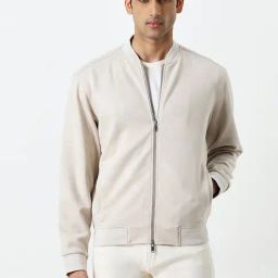 Ascot by Westside Light Beige Suede-Finish Relaxed-Fit Jacket-image-28
