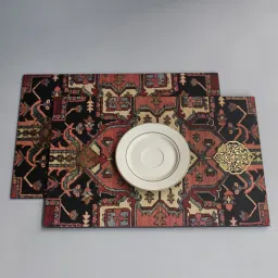 Karo Tapi Printed Multicolor Wood Table Placements image 1