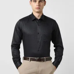 Van Heusen Black Cotton Regular Fit Printed Shirt-picture-39
