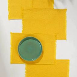 Freedom Tree Solid Twisted Woven Cotton Yellow Table Mat - Set Of 4-image-31