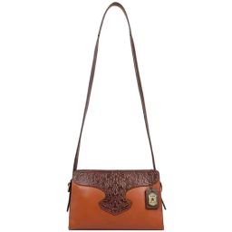 Hidesign Wild West Tan Textured Medium Sling Handbag-image-93