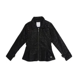 Elle Kids Black Self Pattern Jacket-image-53