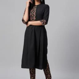 Ziyaa Black Printed Straight Kurta-image-48