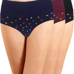 IN CARE Black & Maroon Cotton Printed Hipster Panties - Pack Of 3-picture-10