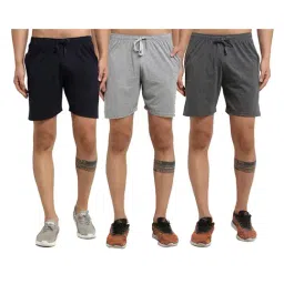 Vimal Jonney Multicolor Mid Rise Cotton Shorts (Pack of 3)-picture-39