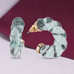 Accessorize London 90S Flashback Blue Hoop Earrings-47