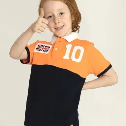 Cherry Crumble By Nitt Hyman Kids Navy Applique Polo T-Shirt-image-18