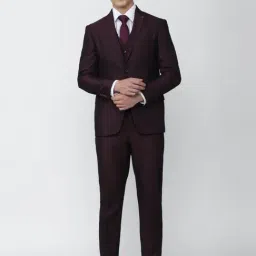 Peter England Elite Brown Slim Fit Three Piece Suits-picture-3