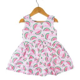 poplins Kids Pink & White Printed Frock Dress-image-56