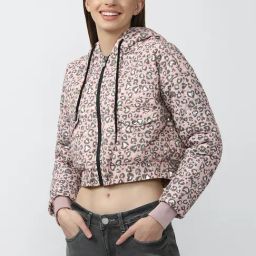 Forever 21 Pink Printed Hooded Jacket-picture-47