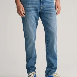 Gant Men Blue Washed Slim Fit Mid-Rise Jeans-image-89