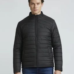 Pepe Jeans Black Regular Fit Quilted Jacket-image-42