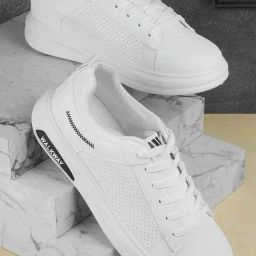 Walkway Men's White Casual Sneakers-image-23