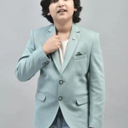 Crimsoune Club Kids Mint Green Solid Full Sleeves Blazer-image-18