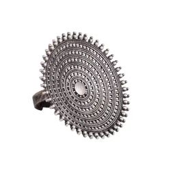 Saraf RS Jewellery Oxidised Siver Plated Cocktail Finger Ring-72