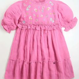 Cherry Crumble By Nitt Hyman Kids Pink Embroidered Dress-image-92