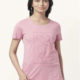 Honey by Pantaloons Pink Cotton Graphic Print T-Shirt-picture-25