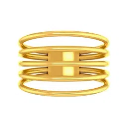 P.C. Chandra Jewellers 18k Gold Minimal Sleek With Leaf Design Cluster Ring for Women-image-0