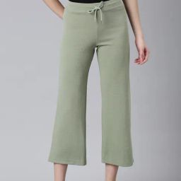 SHOWOFF Olive Cotton Lycra Straight Fit Mid Rise Trouserss-image-27