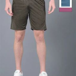 Force NXT Olive & Blue Regular Fit Sports Shorts- Pack Of 2-image-91