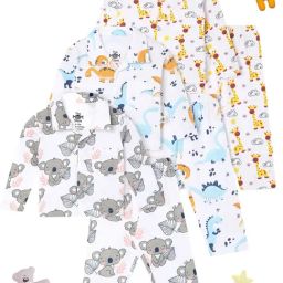 The Mom Store Turquoise Cotton Printed Baby Pajama set-image-98
