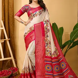 KALINI Checked Zari Art Silk Banarasi Saree-image-35