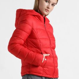 Only Red Regular Fit Puffer Jacket image 4