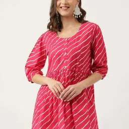 Divena Pink Cotton Striped Top-image-74