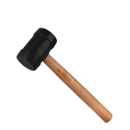 Groz 350 mm Rubber Hammer with Hickory Wood Handle Black, MLTR/20B/HW-21
