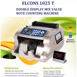 Elcons Mix Note Counting Machine 1000 notes/min, 1025T Gold image 2