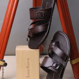 Louis Stitch Men's Brunette Brown Cross Strap Sandals-picture-39