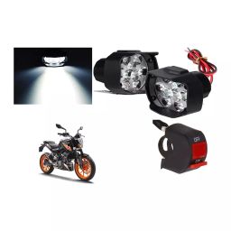 Cartronics 9 Led Shilon Fog Light White With On/Off Swich For KTM Duke 200-19