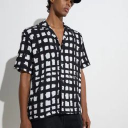 Nuon by Westside Black Abstract Pattern Relaxed-Fit Shirt-image-14