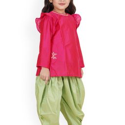 Kiddorama Girls Solid Embroidered Kurta with Dhoti Pant-picture-35