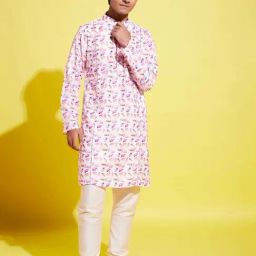 VASTRAMAY Boys Multicolor Floral Full Sleeves Kurta Sets-image-60