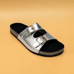 Fancy Nancy Women Colourblocked Open Toe Flats with Buckles image 1