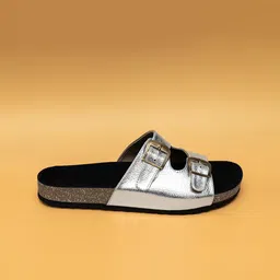 Fancy Nancy Women Colourblocked Open Toe Flats with Buckles image 3