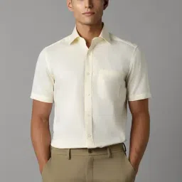 Louis Philippe Yellow Cotton Regular Fit Striped Shirt-picture-29