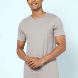 Ajile by Pantaloons Stone Grey Cotton Slim Fit Lounge T-Shirt-image-58